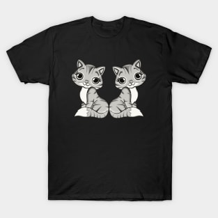 Happy Smiling Gray Cat T-Shirt